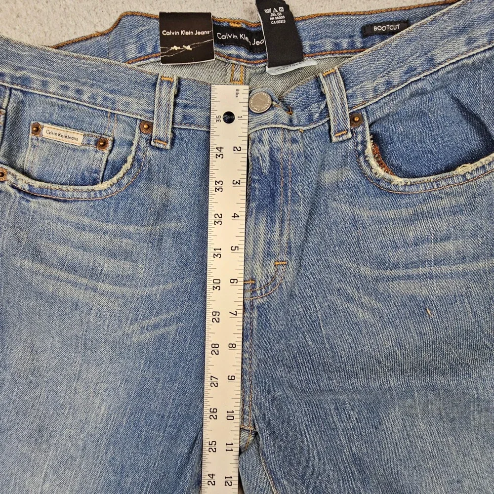 Calvin Klein Jeans Bootcut Womens Size 8 Light Wash Stretch Denim Y2K 90S Retro - Picture 8 of 9